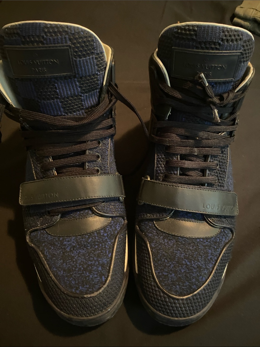 Louis Vuitton Men’s Navy and Black High-Top Sneakers